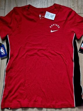 Nike Raptors Red Tee with White Swoosh